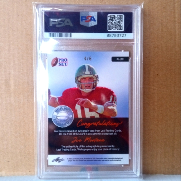 🏈🏆Joe Montana "Metal Platinum Autograph - Purple Pulsar 4/6 Insert" Slab🏆🏈 - Picture 2 of 5
